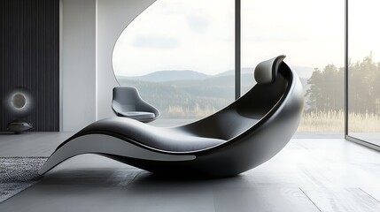sleek futuristic seating design featuring smooth lines and innovative comfort in a modern environment ideal for cozy contemporary spaces and elegant lounge interiors