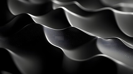 Abstract Black Wavy Patterns with Smooth Gradient Highlights