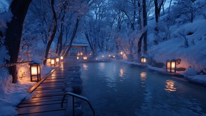 Dreamlike Dip in a Frozen Forest