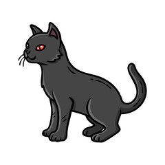 black cat icon, black cat vector illustration-simple illustration of black cat, perfect for black cat logos and icons