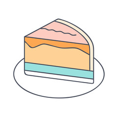 cake slice icon, cake slice vector illustration-simple illustration of cake slice, perfect for cake slice logos and icons