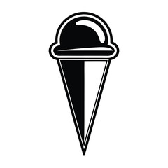 vector ice cream cone silhouette isolated on a white background