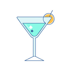 cocktail glass icon, cocktail glass vector illustration-simple illustration of cocktail glass, perfect for cocktail glass logos and icons
