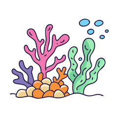 coral reef icon, coral reef vector illustration-simple illustration of coral reef, perfect for coral reef logos and icons