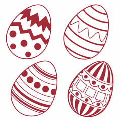Fototapeta premium Easter Egg Vector Icon Collection.