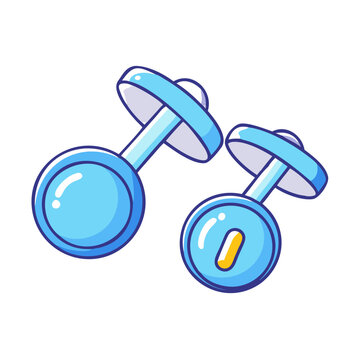blue cufflinks cartoon style clip art preview