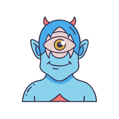 cyclops icon, cyclops vector illustration-simple illustration of cyclops, perfect for cyclops logos and icons