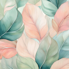 Elegant Pastel Leaf Pattern
