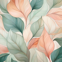 Elegant Pastel Leaf Pattern
