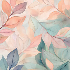 Elegant Pastel Leaf Pattern
