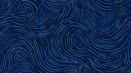 A deep blue abstract pattern with swirling lines.