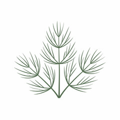 Fototapeta premium Minimalist Dill Herb Clipart for Kitchen & Garden Decor