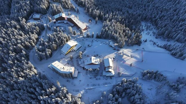 Ilgaz Mountains National Park Ski Resort on the Border of Kastamonu and &Ccedil;ankırı Provinces Drone Video, Kastamonu Turkiye (Turkey)