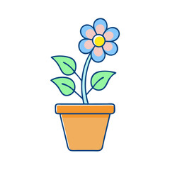 flower pot icon, flower pot vector illustration-simple illustration of flower pot, perfect for flower pot logos and icons