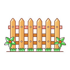 garden fence icon, garden fence vector illustration-simple illustration of garden fence, perfect for garden fence logos and icons