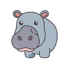 hippo icon, hippo vector illustration-simple illustration of hippo, perfect for hippo logos and icons