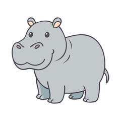 hippo icon, hippo vector illustration-simple illustration of hippo, perfect for hippo logos and icons