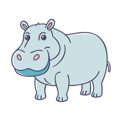 hippo icon, hippo vector illustration-simple illustration of hippo, perfect for hippo logos and icons