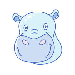 hippo icon, hippo vector illustration-simple illustration of hippo, perfect for hippo logos and icons