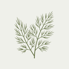 Naklejka premium Minimalist Dill Herb Clipart for Kitchen & Garden Decor