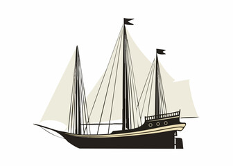 Obraz premium Vintage Sailing Ship Illustration. Vector Image