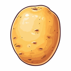 Fototapeta premium Single Yellow Potato Illustration. Vector Image
