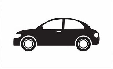 Fototapeta premium Simple Car Silhouette Icon Graphic. Vector Image