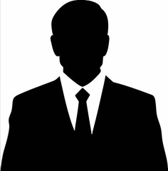 Silhouette of a man in a suit and tie. Vector Image