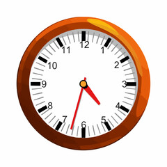 Round Analog Clock Showing Six Oclock. Vector Image