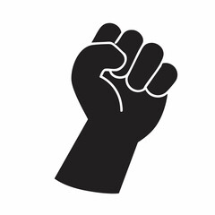 Raised Fist Silhouette Vector Graphic. Vector Image