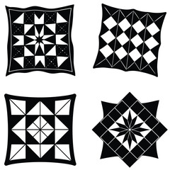 Fototapeta premium Quilt Vector Silhouetted Bundle Set Collection
