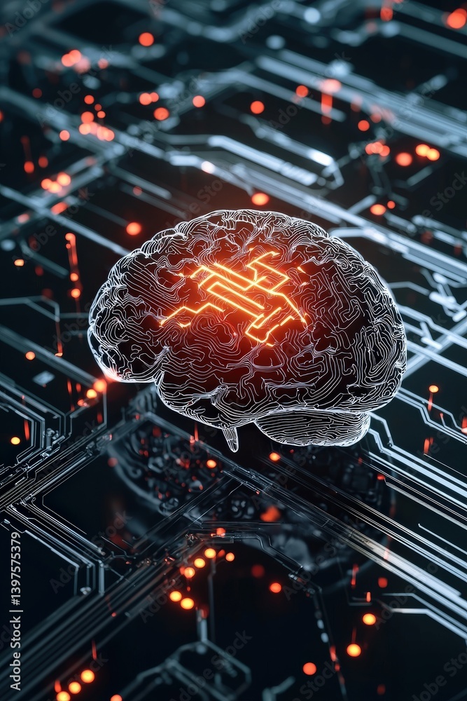 Poster a high-resolution futuristic neural interface mapping human thoughts into structured logic, critical