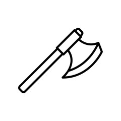 Line Art Illustration of a Traditional Axe on a White Background