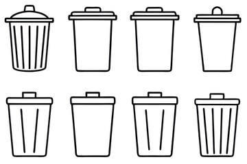Trash Bin Vector Collection for Recycling Concepts