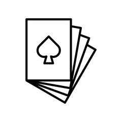Black and White Illustration of Playing Cards with Spade Symbol