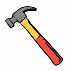 Claw Hammer Tool Vector Illustration Graphic. Vector Image