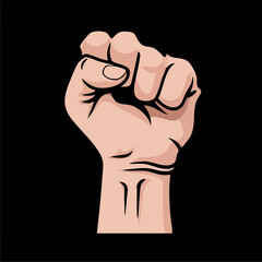 Close up vector illustration of a clenched fist. Vector Image