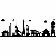 Obraz premium Cityscape Skyline Vector Illustration. Vector Image