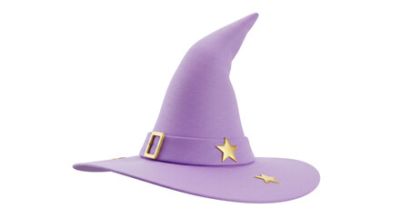 Isolated Witch Hat with Stars