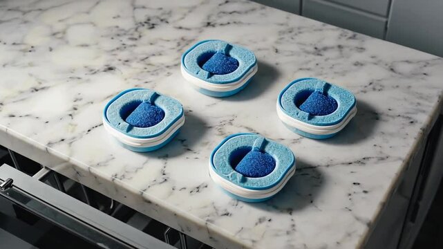 Cleaning tablets for a dishwasher.