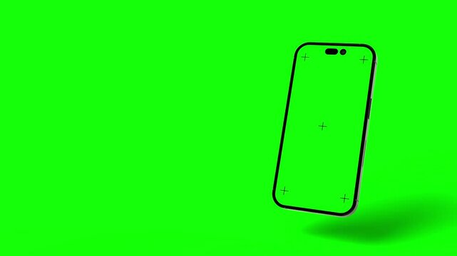 3D Smartphone portrait and landscape animation with copyspace and chromakey.