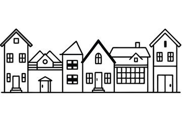 Fototapeta premium Collection of Townhouse Illustrations