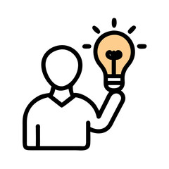 Person Holding Light Bulb Idea Icon Design