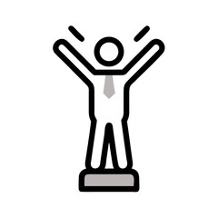 Person Raising Arms in Victory Icon Design