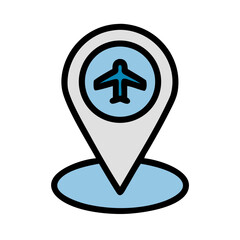 Airport Location Pin Icon Design