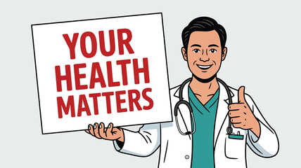 World Health Day vector illustration in flat design showing medical professionals, heart health, stethoscope, and healthcare icons – perfect for hospital, clinic, wellness, and medical campaign design