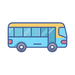 City Bus Side View Icon Design