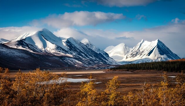 snow-capped mountains in YukonCanada