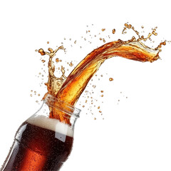 Refreshing Cola Pour on transparent background