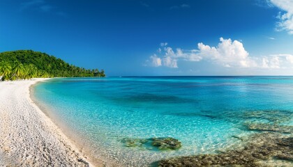 Obraz premium A bright wide-format background image on the theme of summer holidays on the islands